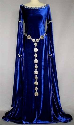 blue medieval gowns