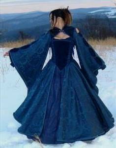 blue medieval princess dresses