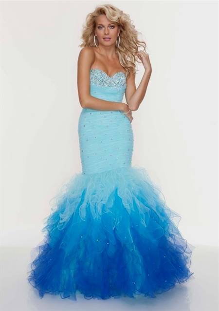 blue mermaid prom dresses