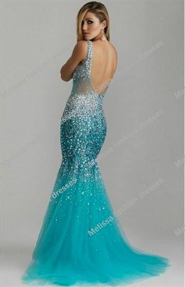 blue mermaid prom dresses