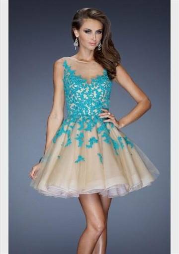 blue prom cocktail dress
