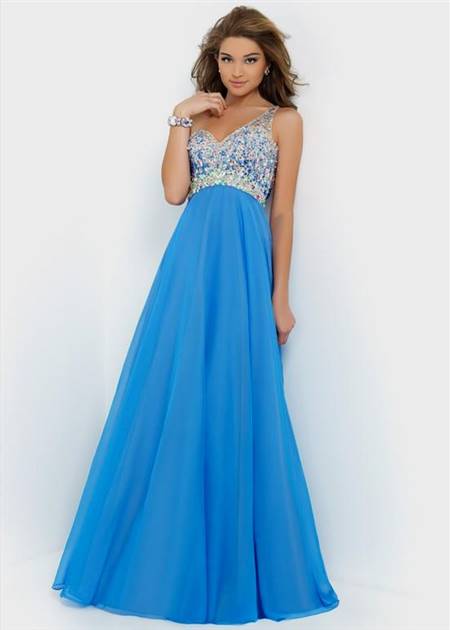 blue prom dresses with straps