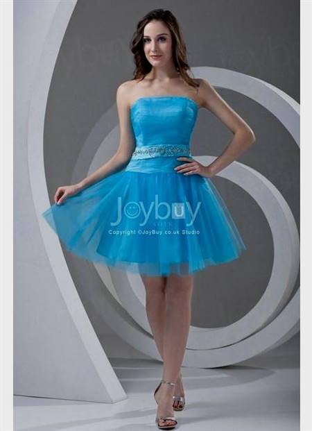 blue short prom dress