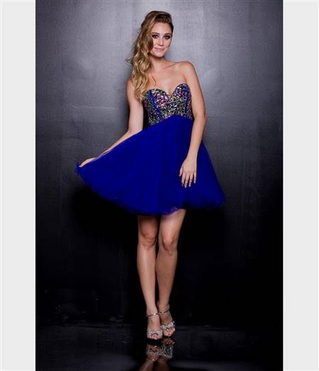 blue short prom dress