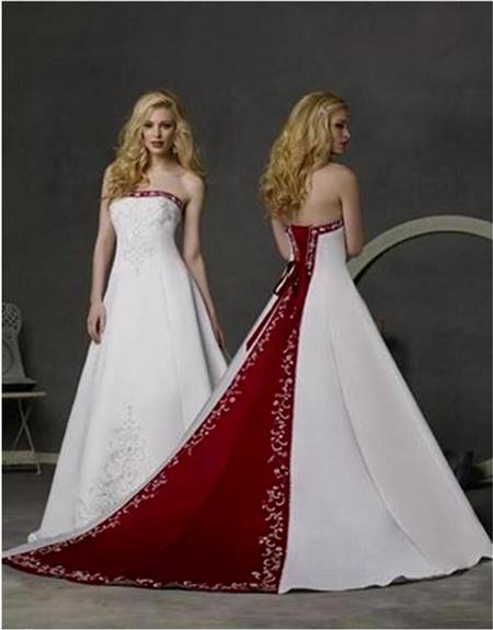 bridal dresses in red and white
