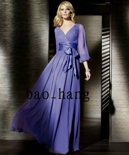 bridesmaid dresses with 3/4 sleeves