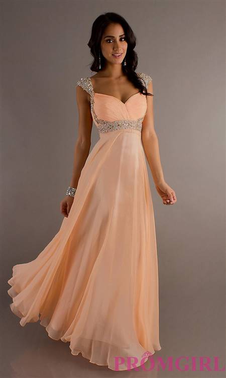 bright peach prom dresses