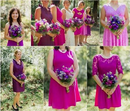 bright purple bridesmaid dress