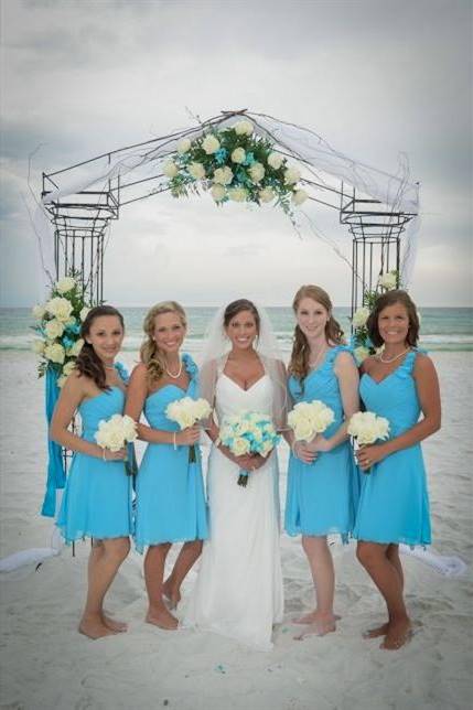 bright turquoise bridesmaid dresses