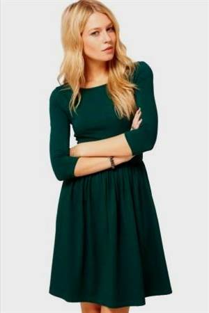 casual green dress with sleeves