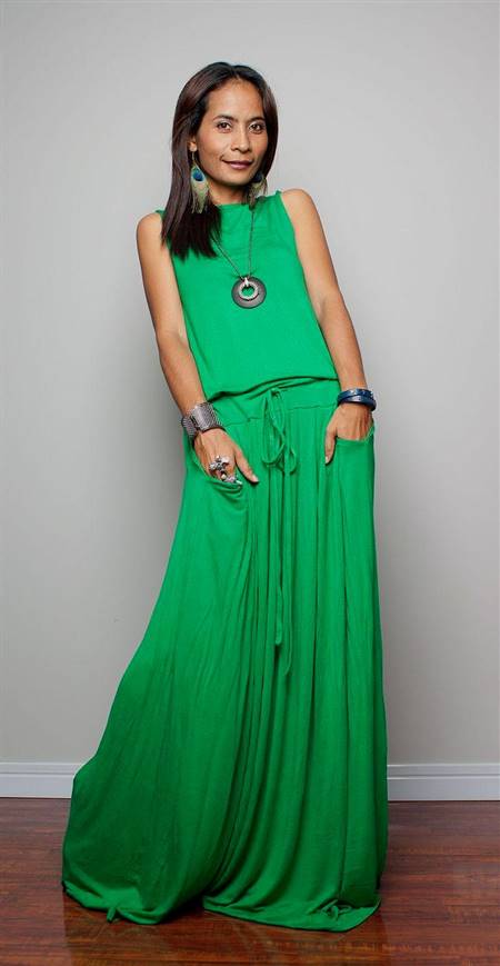 casual green maxi dress