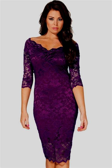 casual lace purple dresses