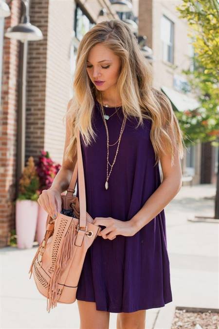 casual purple dress outfit