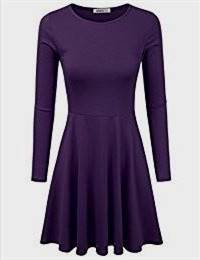 casual purple dresses with sleeves