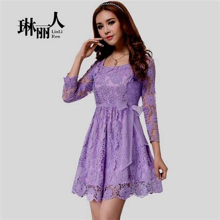casual purple lace dress