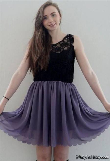 casual purple lace dress