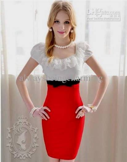 casual red and white dresses for women