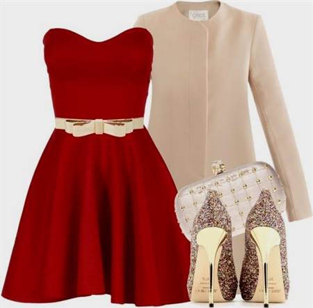 casual red dress outfits