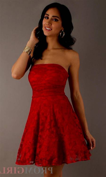 casual red lace dress
