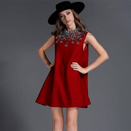 casual winter red dress