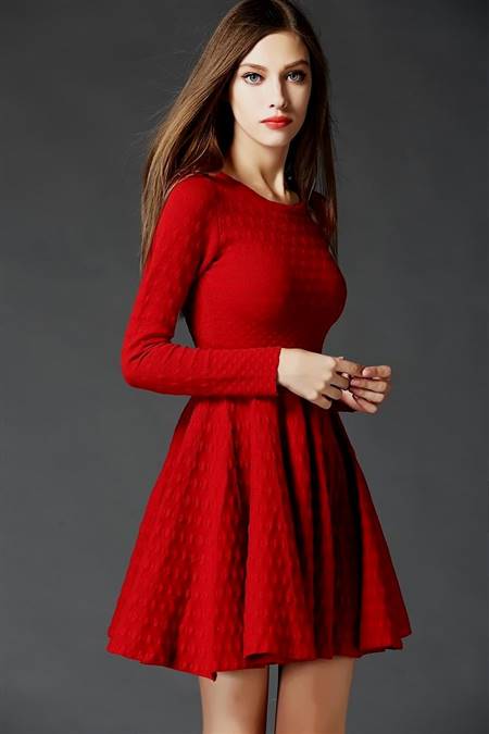 casual winter red dress
