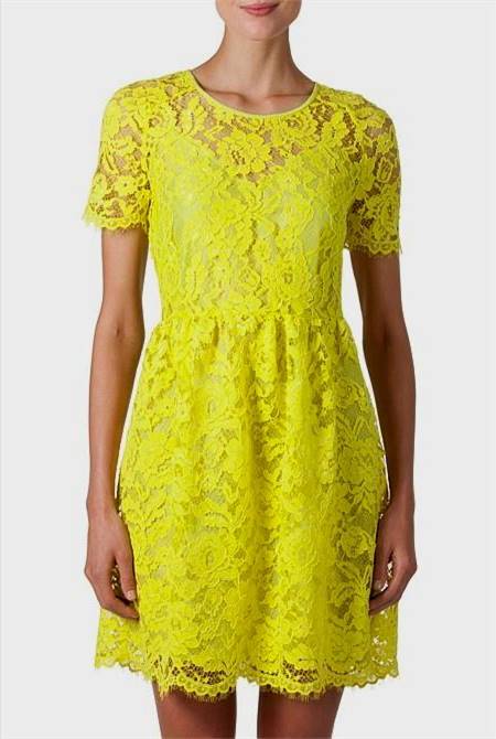 casual yellow lace dress