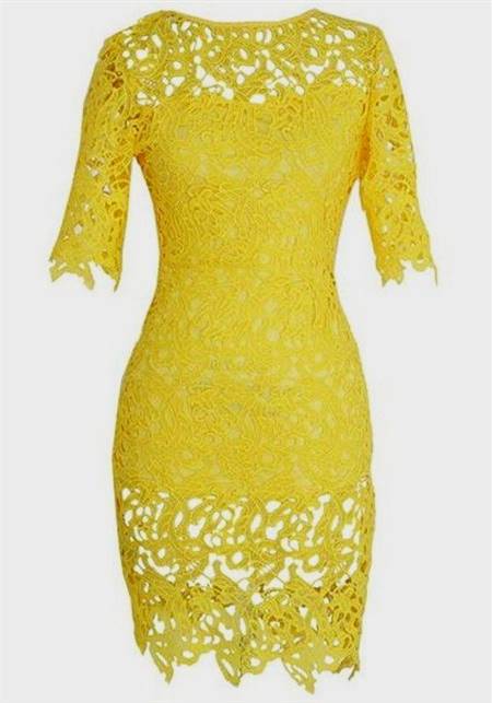 casual yellow lace dress