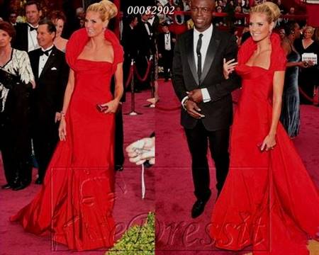 celebrity red evening dresses