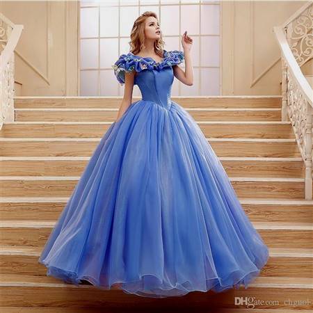 cinderella wedding dress blue