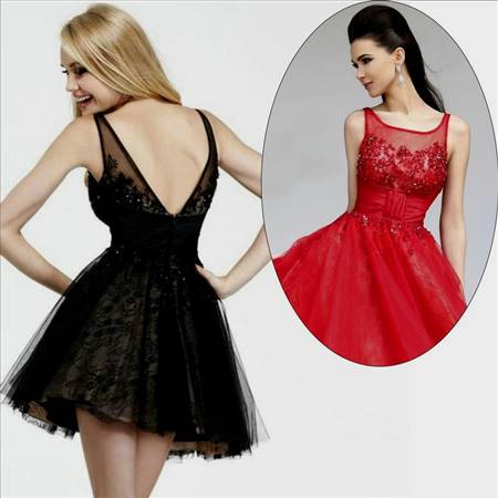 cocktail dress black and red