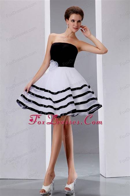 cocktail dress black and white