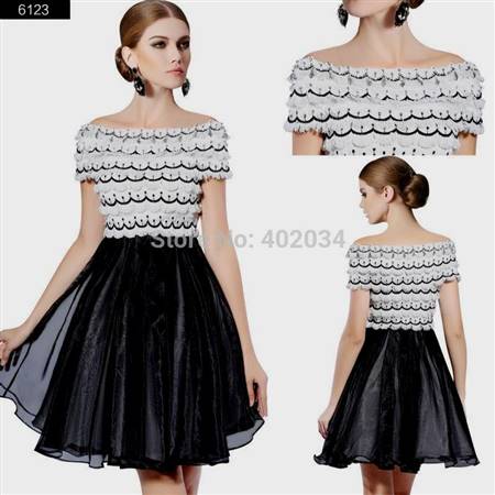 cocktail dress black and white with sleeves