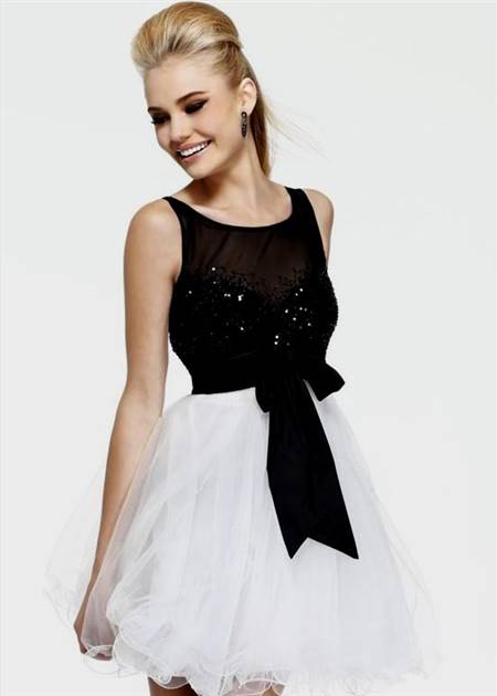cocktail dress black and white with sleeves