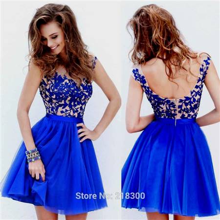 cocktail dresses for prom blue with sleeves