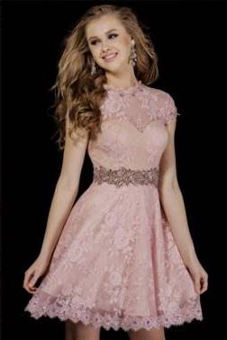 cocktail dresses for prom pink with sleeves