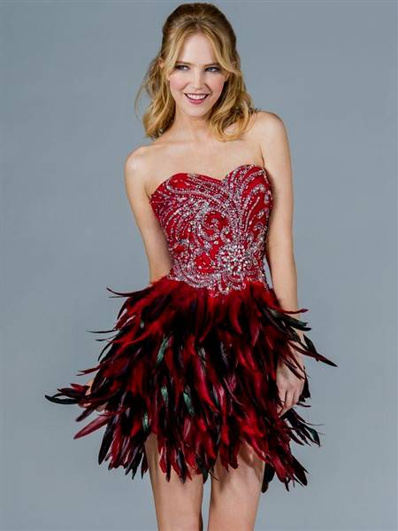 cocktail dresses with feathers
