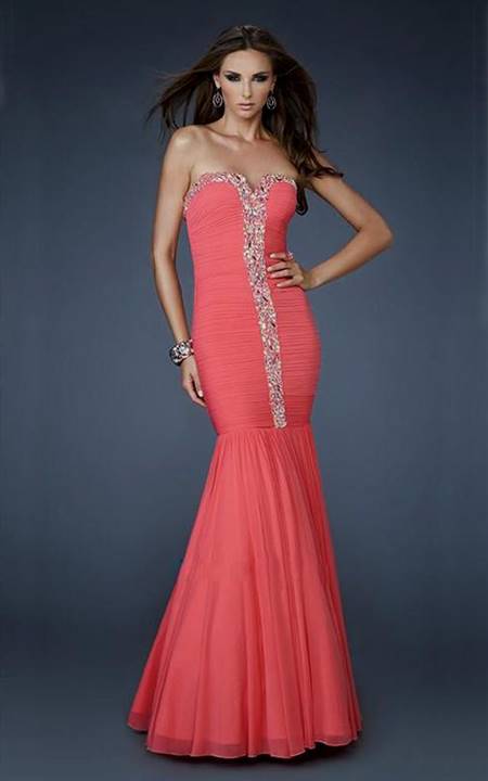 coral mermaid prom dresses