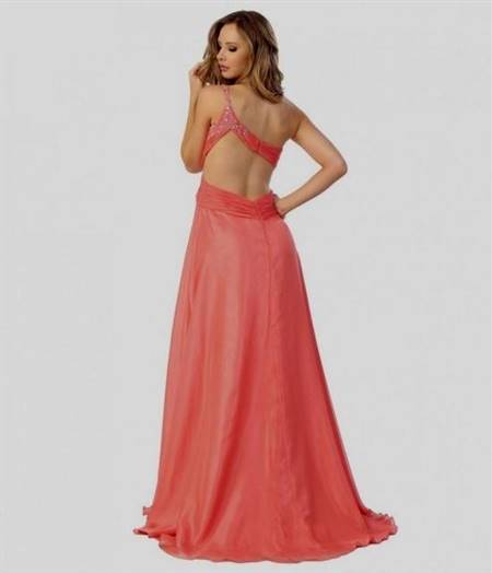 coral one shoulder prom dresses