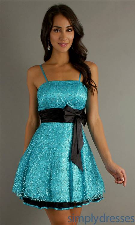cute blue and black prom dresses