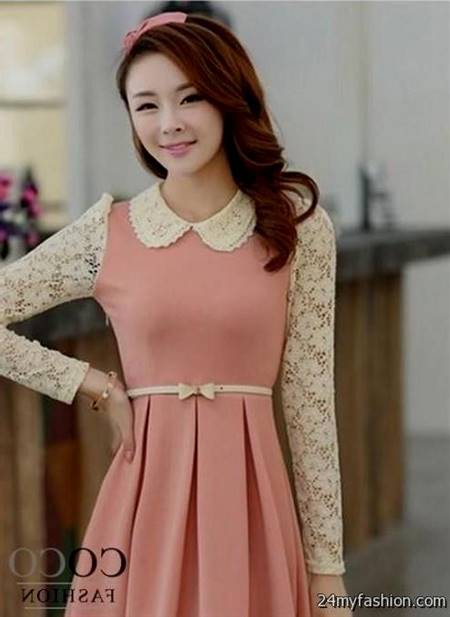cute korean dresses with sleeves