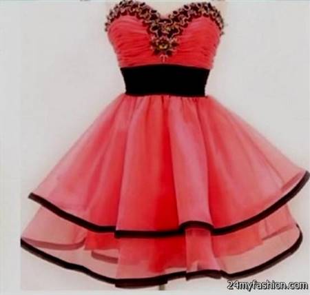 cute pink and black prom dresses