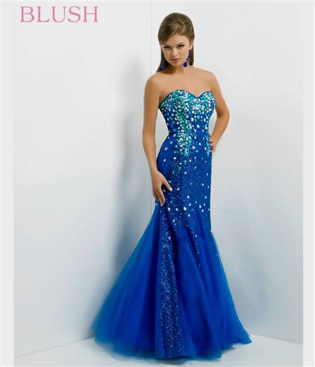 dark blue mermaid prom dresses