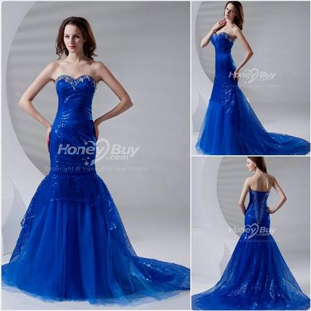 dark blue mermaid prom dresses