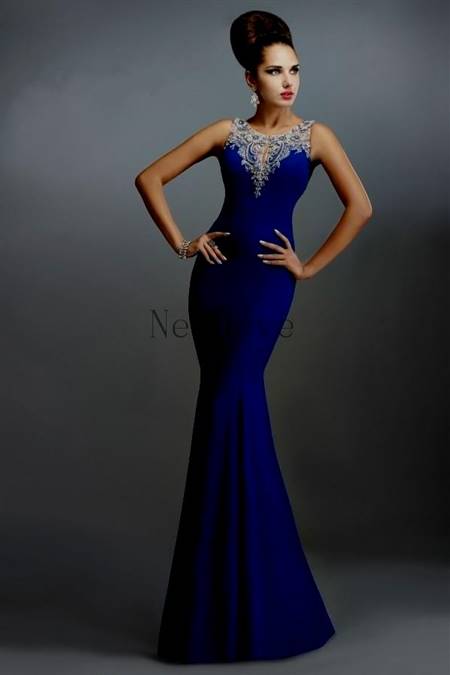 dark blue prom dress