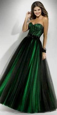 dark green ball gown