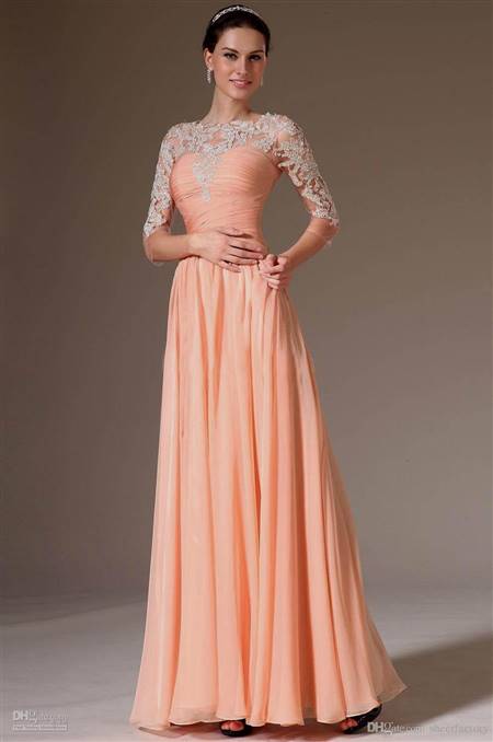 dark pink gowns with sleeves