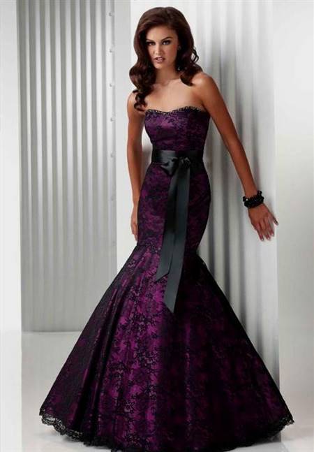 dark purple and black wedding dresses