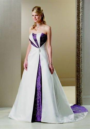 dark purple and white wedding dresses