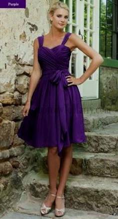 dark purple knee length bridesmaid dresses