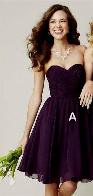 dark purple knee length bridesmaid dresses